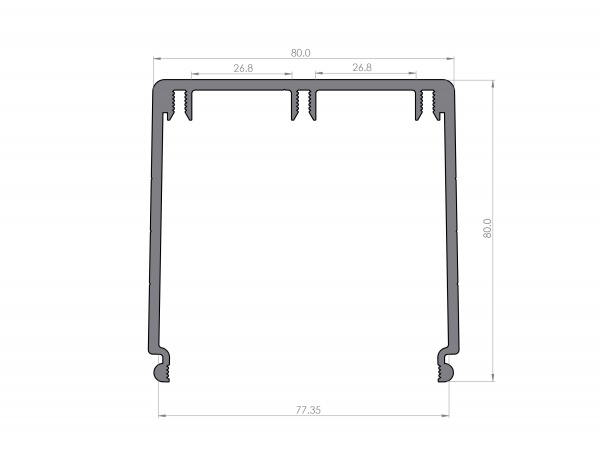 Cable duct profile 80x80